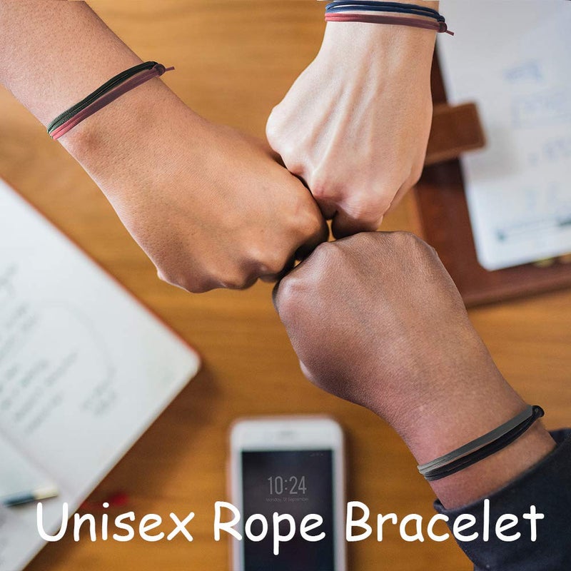 Jeka Nautical Braided Bracelet for Men,Paracord Rope Surfer Bracelets Set String Cord Friendship Knot Wristbands Gift 6 Pcs Bracelets Rakhi for Brother - Image 5